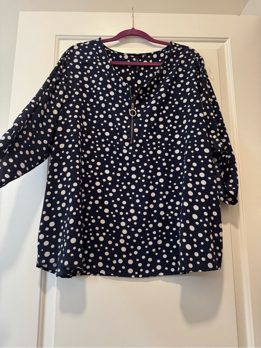 Polka Dot Navy Blouse size 3x